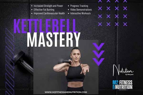 Fit woman holding a kettlebell, about to begin a kettlebell workout